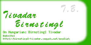 tivadar birnstingl business card